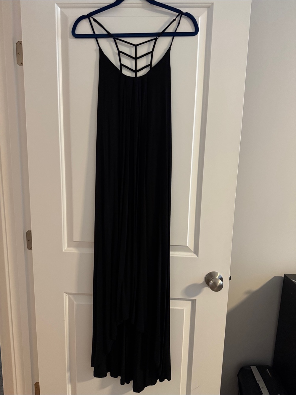 Black Strappy Back High Low Dress - Women's